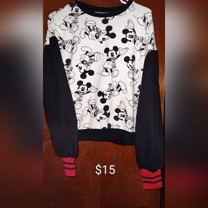 Disney Mickey Mouse Black and White Sweatshirt Sz L / Disney Stitch Sweatshirt M